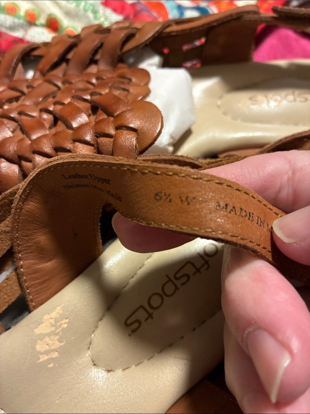 Softspots Tobago Huarache Sling in Cognac Size 6-1/2 - Picture 8 of 9